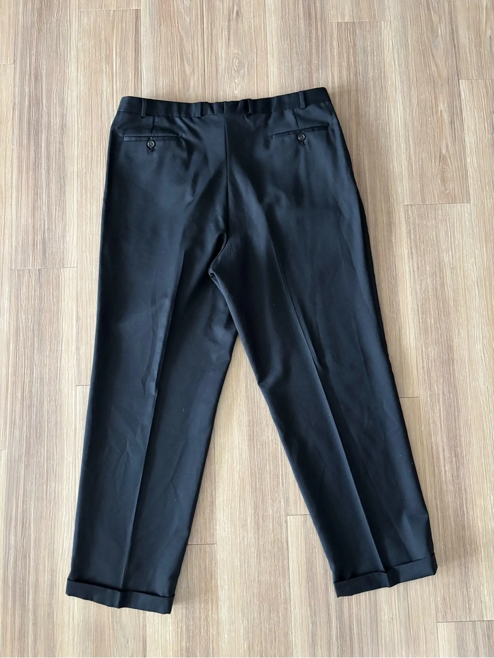 VTG Lauren Ralph Lauren Total Comfort Dress Pants Black Wool Mens 40/32 Classic